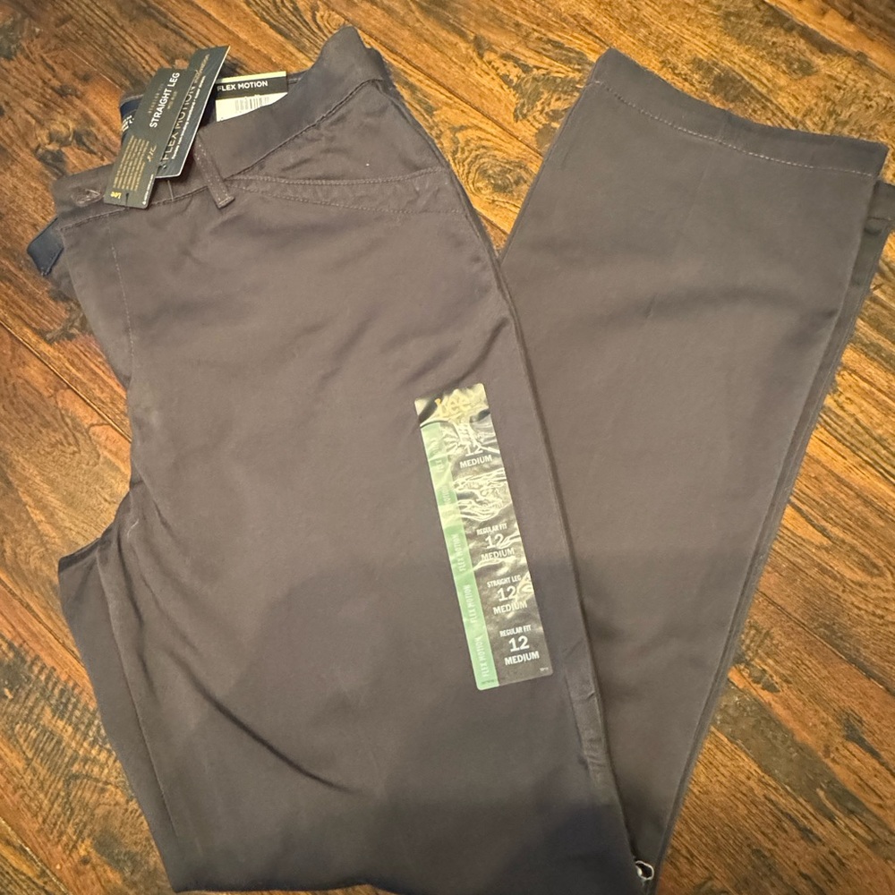 Lee Women's Dark Gray Straight Leg Pants